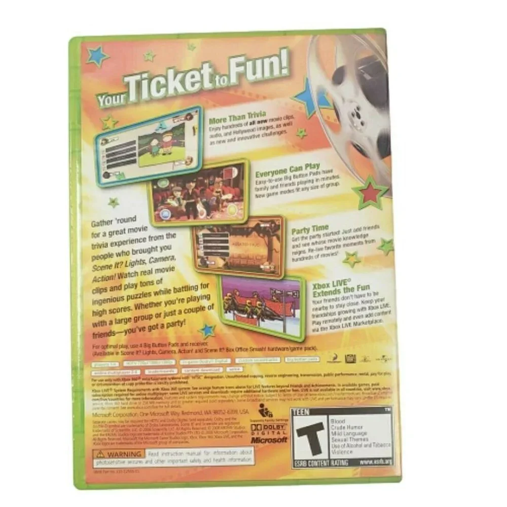 Microsoft Xbox 360 Scene It? Box Office Smash Video Game (Complete, 2008)